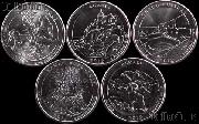 2012 National Park Quarters Complete Set Philadelphia (P) Mint  Uncirculated (5 Coins) PR, NM, ME, HI, AK