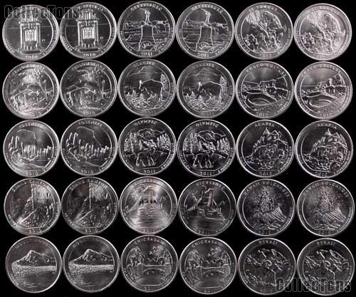 2010-2012 National Park Quarters Complete Set P & D Uncirculated (30 Coins)