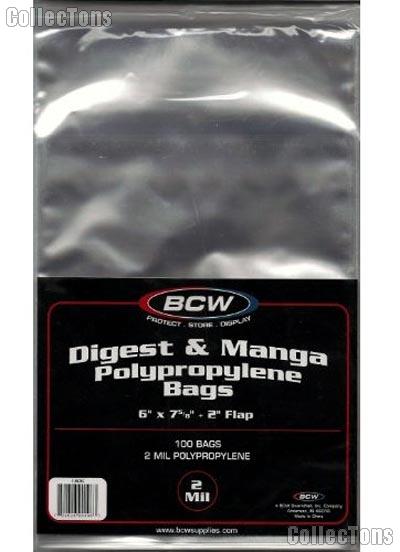 Manga Comics or Reader's Digest Polypropylene Bags - Pack of 100 by BCW