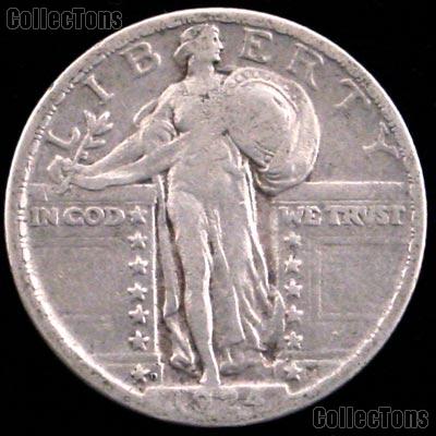 1924-D Standing Liberty Silver Quarter Circulated Coin G 4 or Better