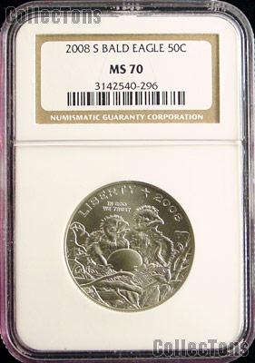 2008-S Bald Eagle Commemorative Uncirculated Half Dollar in NGC MS 70