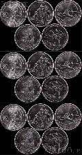 2012 National Park Quarters Complete Set P & D & S Uncirculated (15 Coins) PR, NM, ME, HI, AK