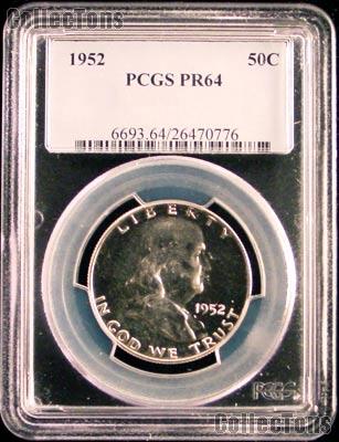 1952 Franklin PROOF Silver Half Dollar in PCGS PR 64