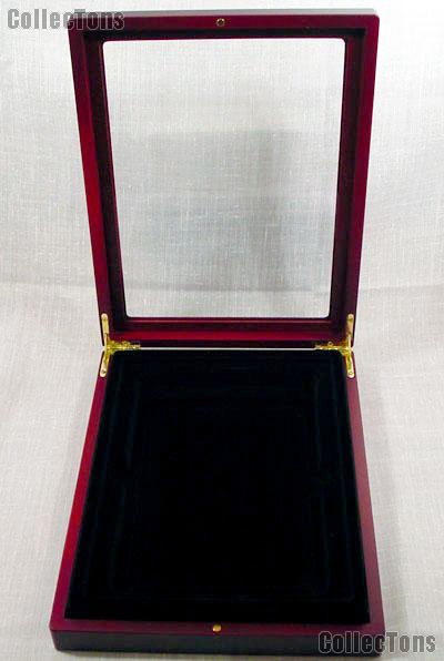 Glass Top Wooden Coin Display Case (Box) for Extra Large Certified Slab Coins PCGS or ANACS by Lighthouse