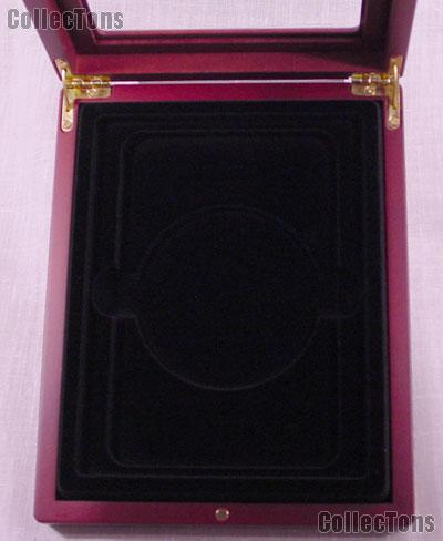 Glass Top Wooden Coin Display Case (Box) for Large Certified Slab Coins PCGS or 3" Coins in Capsule by Lighthouse