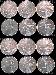 2009 State Quarters Set of 12 BU Coins DC & Territory Quarters P & D Mints