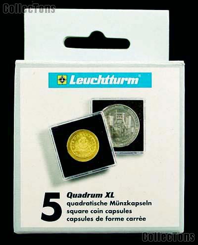 Coin Holder 43mm by Lighthouse (QUADRUM XL 43) 5 Pack of 43mm 2.5x2.5 Plastic Coin Holders