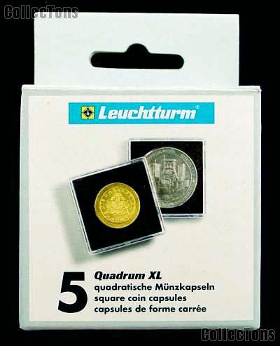 Coin Holder 45mm by Lighthouse (QUADRUM XL 45) 5 Pack of 45mm 2.5x2.5 Plastic Coin Holders