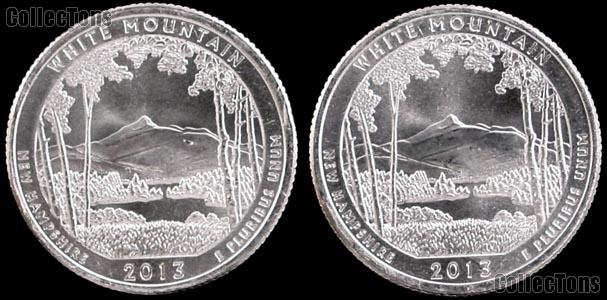 2013 P & D New Hampshire White Mountain National Park Quarters GEM BU America the Beautiful