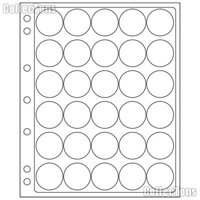 Coin Pages for Capsules fits CAPS 30-31 & Model T Capsules: US Half Dollar, 1 oz Gold Maple Leaf by Lighthouse Pack of 2 Pages for 30 Coins Each