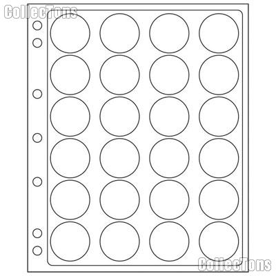 Coin Pages for Coin Capsules fits CAPS 34-35: $20 Gold Double Eagle by Lighthouse Pack of 2 Pages for 24 Coins Each