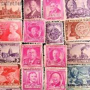 25 Different 3 Cent Stamps from the 1940s - Unused Commemorative Stamp Collection