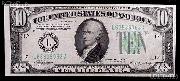 Ten Dollar Bill Green Seal FRN Series 1934 US Currency