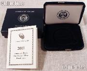 2011-W American Silver Eagle Dollar Proof OGP Replacement Box and COA