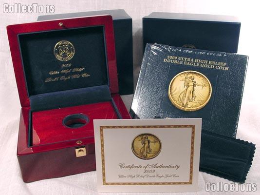2009 Ultra High Relief Double Eagle Gold Coin OGP Replacement Box and COA