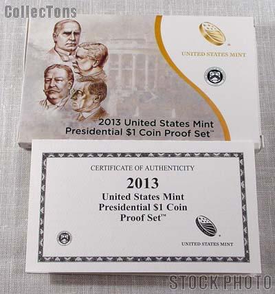 2013 U.S. Mint PRESIDENTIAL DOLLAR Proof Set OGP Replacement Box and COA