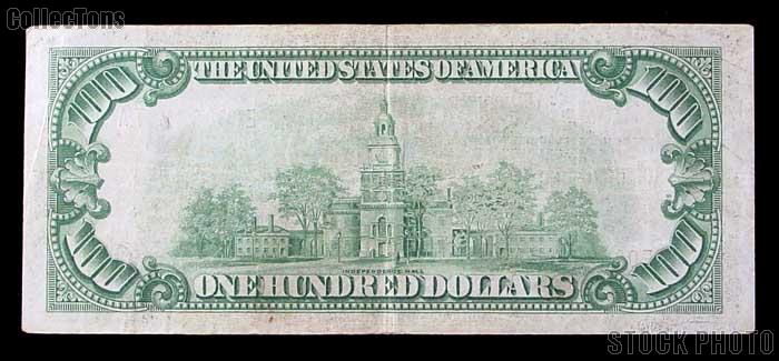 One Hundred 100 Dollar Bill Federal Reserve Bank Note Brown Seal US Currency Good or Better
