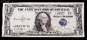 One Dollar Bill Silver Certificate STAR NOTE with MOTTO Series 1935 US Currency Good or Better