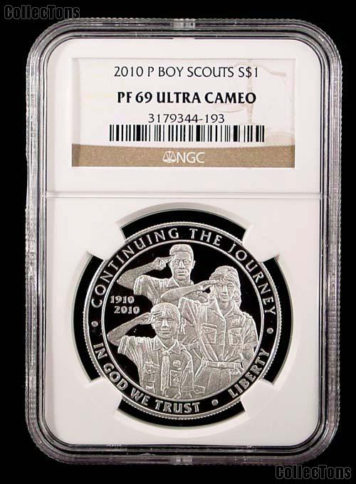 2010-P Boy Scouts of America Commemorative PROOF Silver Dollar NGC PF 69 UCAM