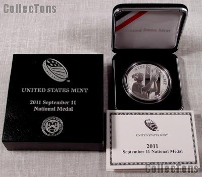 2011-P September 11 (9/11) National Medal Commemorative PROOF 1 Ounce Silver Coin