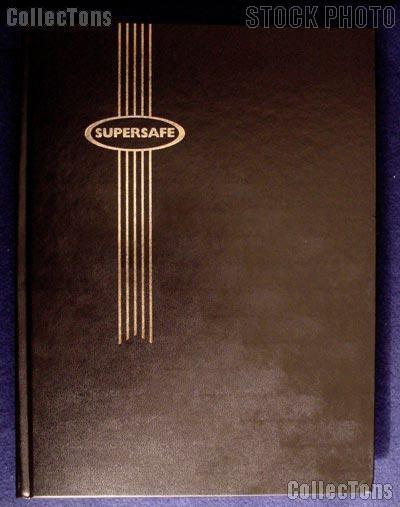 Stamp Album Stockbook in Black by Supersafe (W 4/8) 16 White Stamp Stock Book Pages