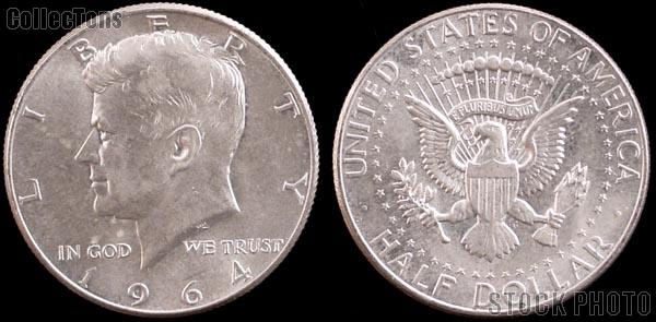 1964 Kennedy 90% Silver Half Dollar One Coin Brilliant Uncirculated Condition