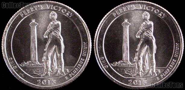 2013 P & D Ohio Perry's Victory and International Peace Memorial National Park Quarters GEM BU America the Beautiful