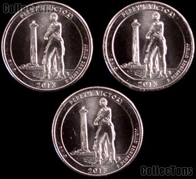 2013 P, D, & S Ohio Perry's Victory and International Peace Memorial National Park Quarters GEM BU America the Beautiful