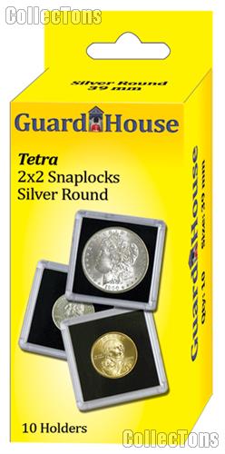 2x2 Coin Holders Box of 10 Guardhouse Tetra Snaplocks for SILVER ROUNDS