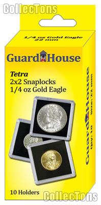 2x2 Coin Holders Box of 10 Guardhouse Tetra Snaplocks for 1/4 oz GOLD EAGLES