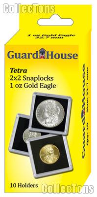 2x2 Coin Holders Box of 10 Guardhouse Tetra Snaplocks for 1 oz GOLD EAGLES