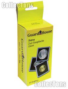 2x2 Coin Holders Box of 10 Guardhouse Tetra Snaplocks for DIMES
