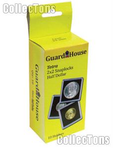 2x2 Coin Holders Box of 10 Guardhouse Tetra Snaplocks for HALF DOLLARS