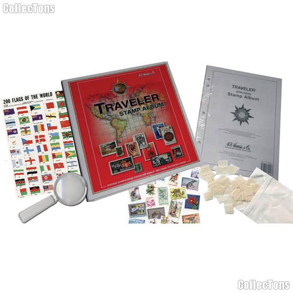 Stamp Collecting Starter Kit / Set Worldwide Traveler by Harris