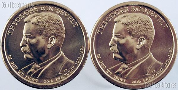 2013 P & D Theodore Roosevelt Presidential Dollar GEM BU 2013 Roosevelt Dollars