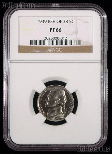 1939 Jefferson Nickel PROOF Reverse of 1938 "Rev of 38" in NGC PF 66