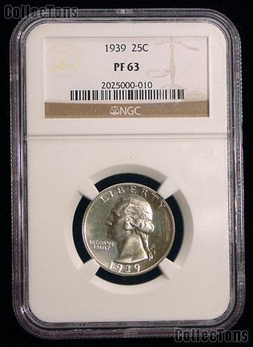 1939 Washington Silver Quarter Proof in NGC PF 63