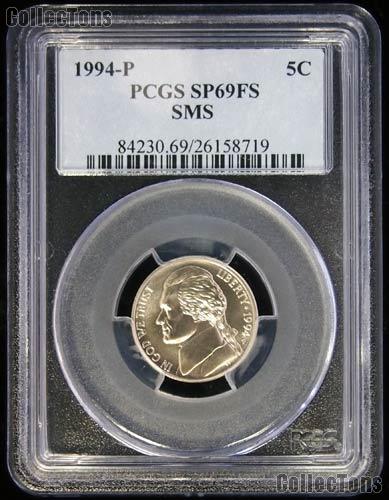 1994-P Matte Finish Jefferson Nickel in PCGS SP 69 FS (Full Steps) SMS