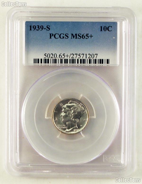1939-S Mercury Silver Dime in PCGS MS 65+