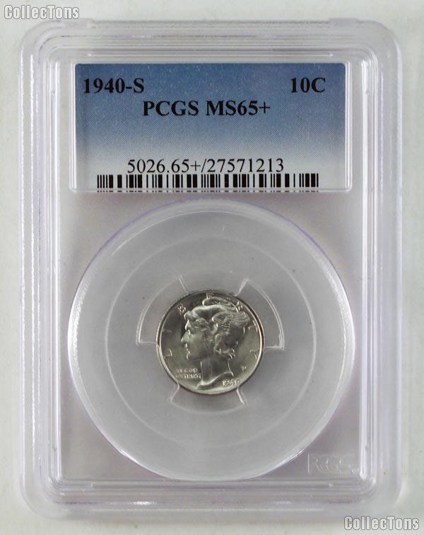1940-S Mercury Silver Dime in PCGS MS 65+