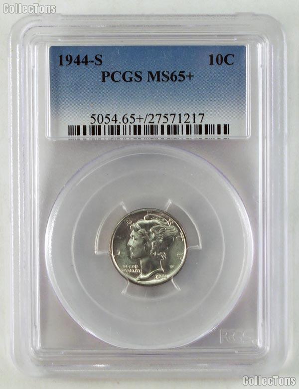 1944-S Mercury Silver Dime in PCGS MS 65+