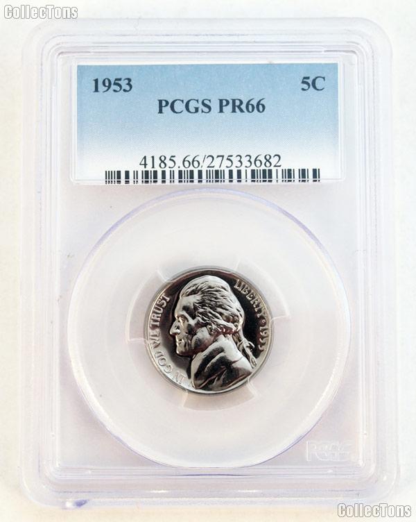 1953 Jefferson Nickel PROOF in PCGS PR 66