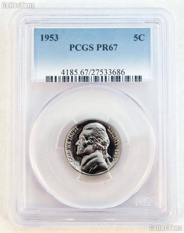 1953 Jefferson Nickel PROOF in PCGS PR 67