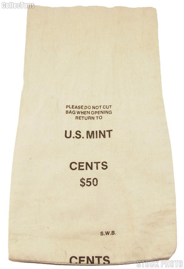 Official US Mint $50 CENTS Canvas Money / Coin Bag