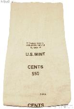 Official US Mint $50 CENTS Canvas Money / Coin Bag