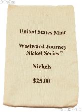 Official US Mint $25 Westward Journey NICKEL Series Canvas Money / Coin Bag