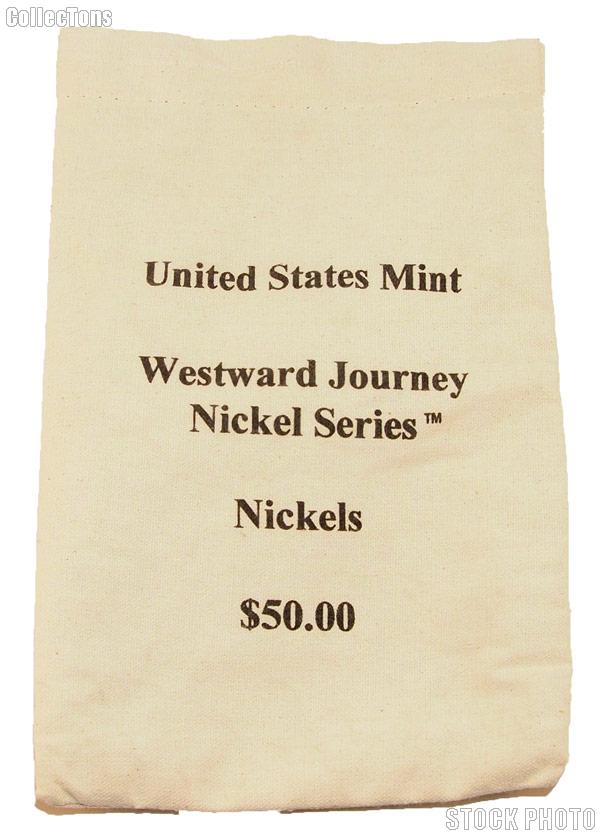 Official US Mint $50 Westward Journey NICKEL Series Canvas Money / Coin Bag