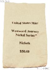 Official US Mint $50 Westward Journey NICKEL Series Canvas Money / Coin Bag