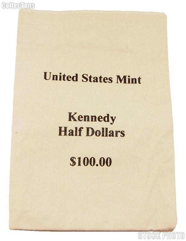 Official US Mint $100 Kennedy HALF DOLLARS Canvas Money / Coin Bag