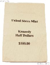 Official US Mint $100 Kennedy HALF DOLLARS Canvas Money / Coin Bag